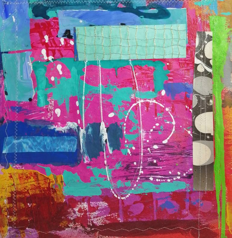 abstract collage painting