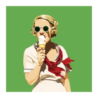 Bette on Green (30cm x 30cm) - Limited Edition of 10 thumb