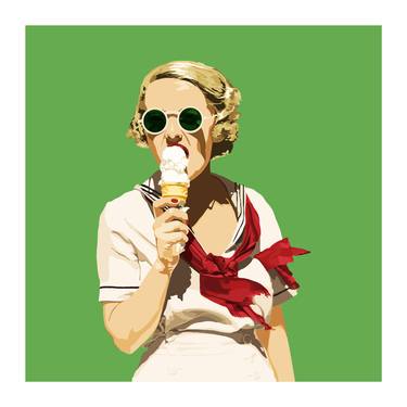 Bette on Green (60cm x 60cm) - Limited Edition of 10 thumb