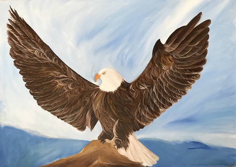 Handmade Eagle On Wood Painting Original Painting Perfect Gift Acrylic Painting