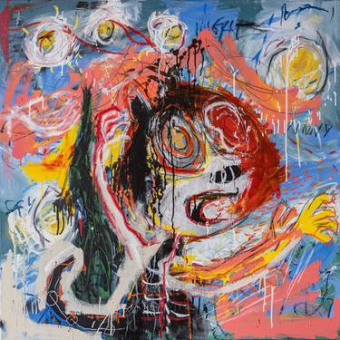 Original Abstract Expressionism Cartoon Paintings by Diego Tirigall