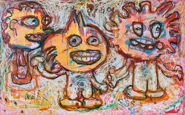 Original Abstract Expressionism Cartoon Paintings by Diego Tirigall