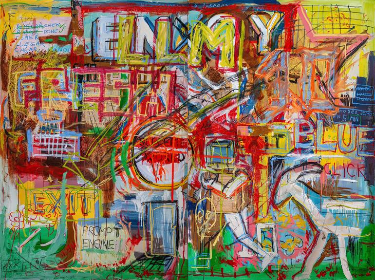 Original Abstract Expressionism Graffiti Paintings by Diego Tirigall