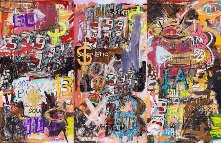 Original Artificial Intelligence Graffiti Painting by Diego Tirigall