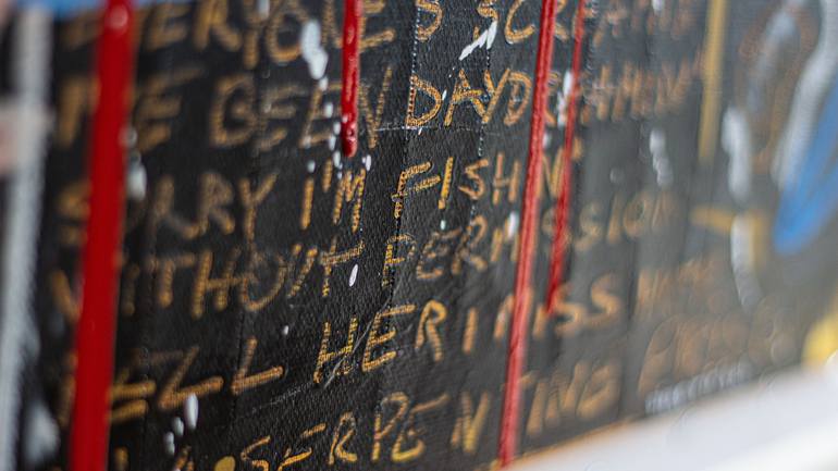 Original Abstract Expressionism Language Painting by Diego Tirigall