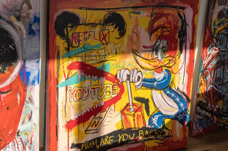 Original Expressionism Cartoon Painting by Diego Tirigall