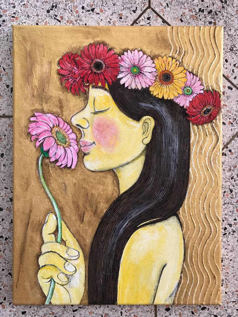 Original Conceptual People Painting by Kyoko Abe