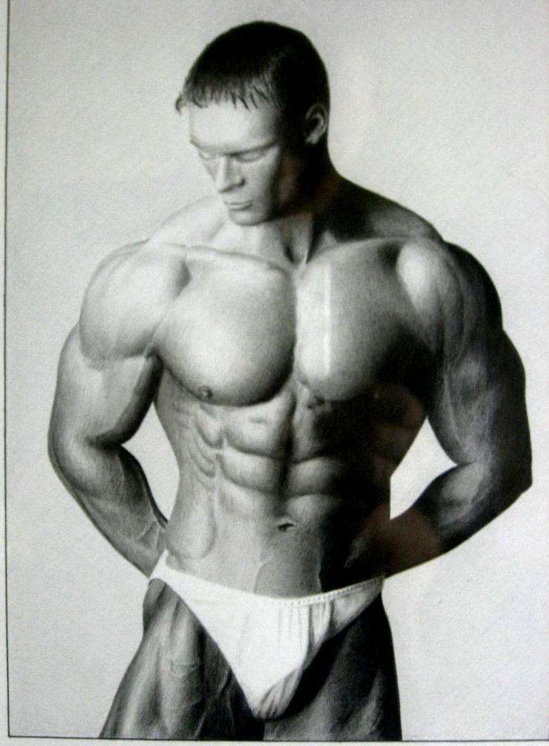 muscular man drawing