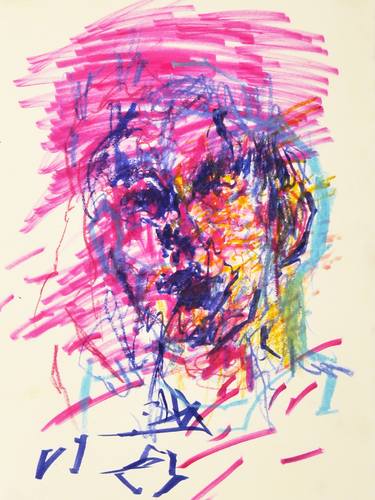 Original Abstract Expressionism Portrait Drawings by Rossi Aguilar