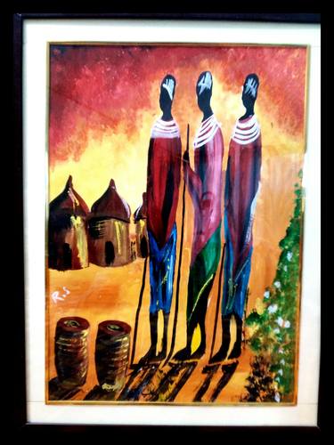 Original Abstract Rural life Paintings by Rachna Sri