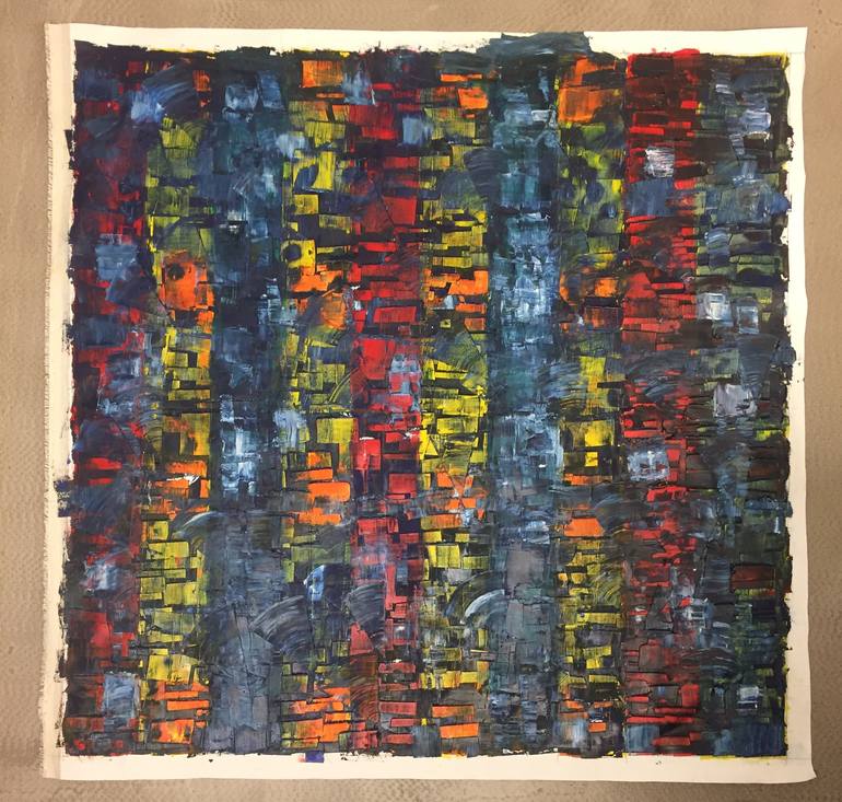 Original Abstract Architecture Painting by Eylem Onal Sahin