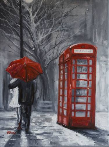 Couple By The Red Telephone Box thumb