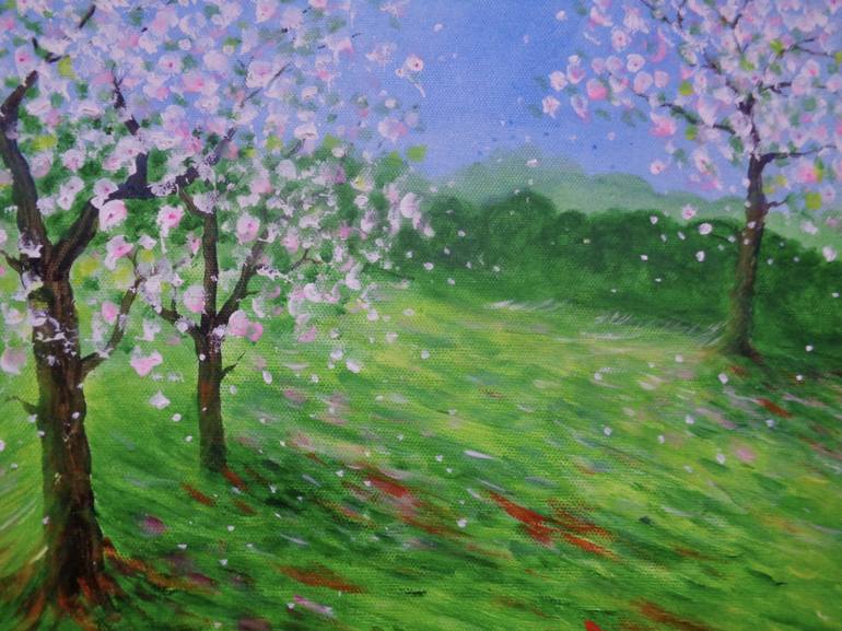Original Impressionism Seasons Painting by Jean Tatton Jones