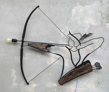 Archer - wall lamp - iron sculpture thumb