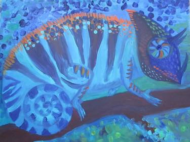 Acrylic Painting "Blue Chameleon" thumb