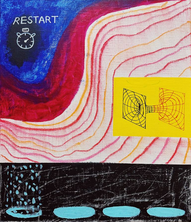 Between The Lines #7 (Spark, Reborn 火光, 重生) Painting by