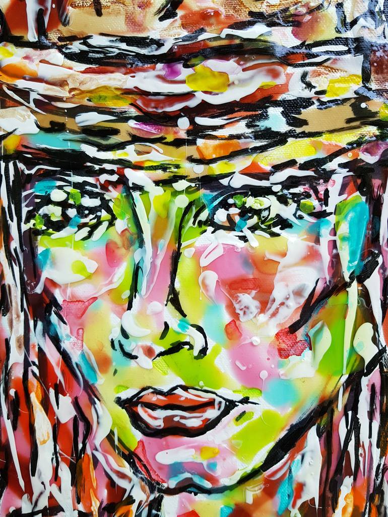Original Pop Art Women Painting by Karine Langevin Kjl