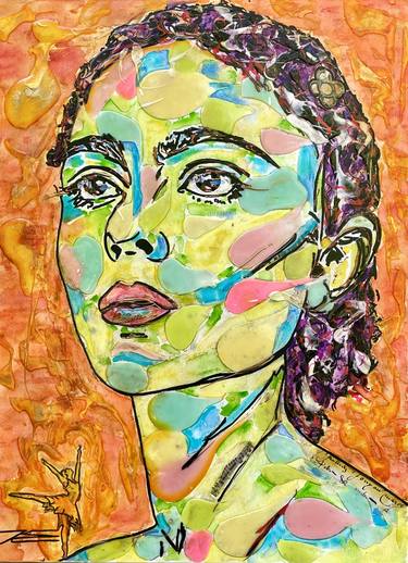 Original Expressionism Women Painting by Karine Langevin Kjl