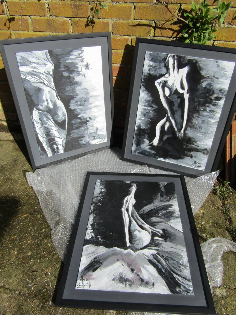 Original Abstract Expressionism Nude Painting by Marie Constantelli