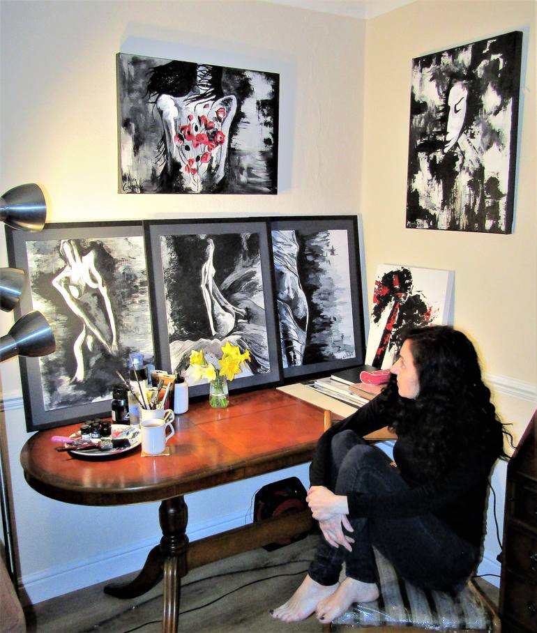 Original Abstract Expressionism Nude Painting by Marie Constantelli