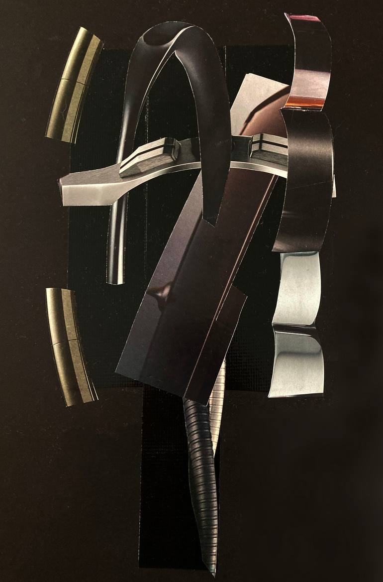Original Abstract Collage by Paul Nunn | Abstract Art on Other | Head of a woman