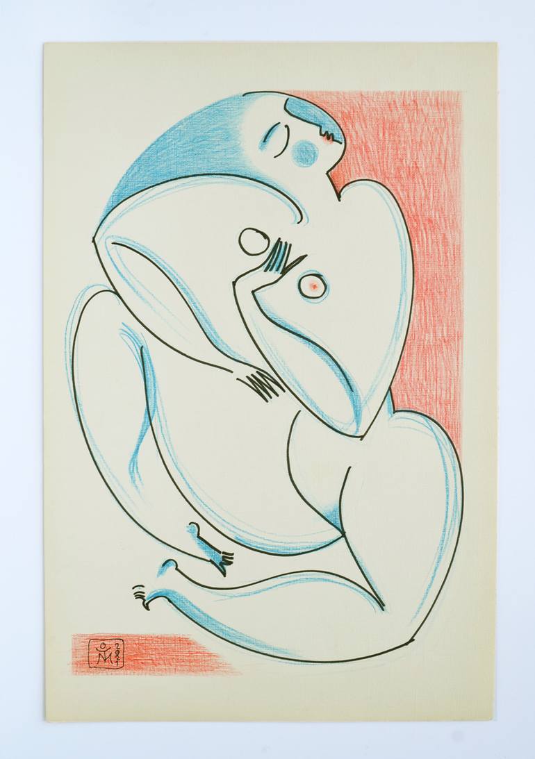 Original Figurative Nude Drawing by Tana Mirra