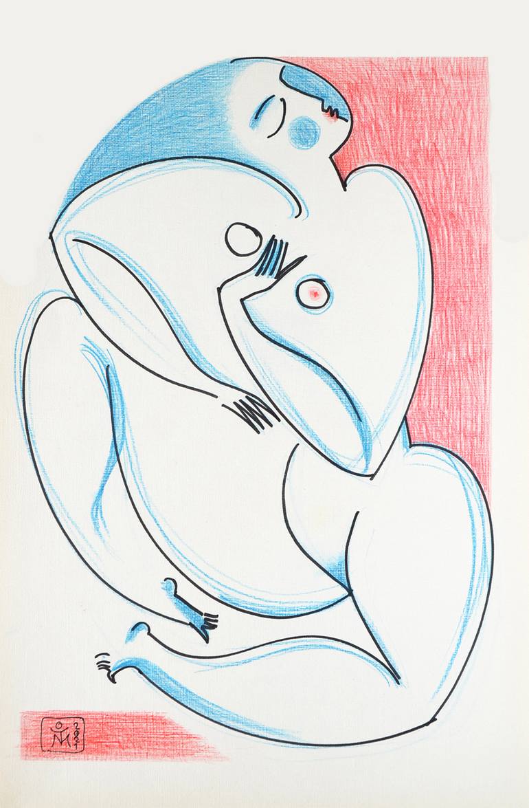 Original Figurative Nude Drawing by Tana Mirra
