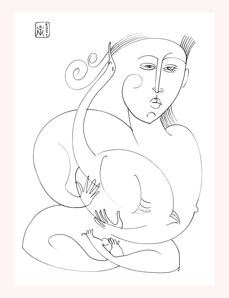 Original Figurative People Drawing by Tana Mirra