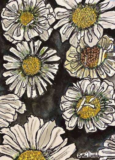 Original Fine Art Floral Paintings by Dottie Visker