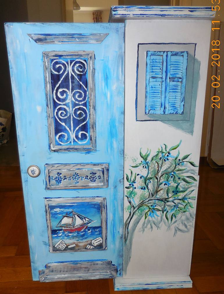 Original Folk Architecture Painting by Dimitrios Manos