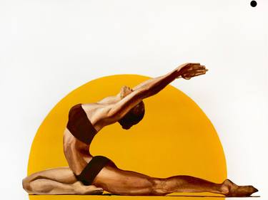 Limited edition Golden yoga on yellow of 10 - Limited Edition of 1 thumb