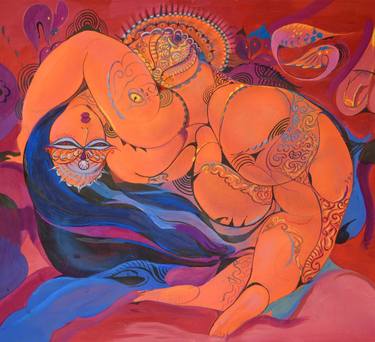 Print of Abstract Expressionism Erotic Paintings by Ashot Saribekyan