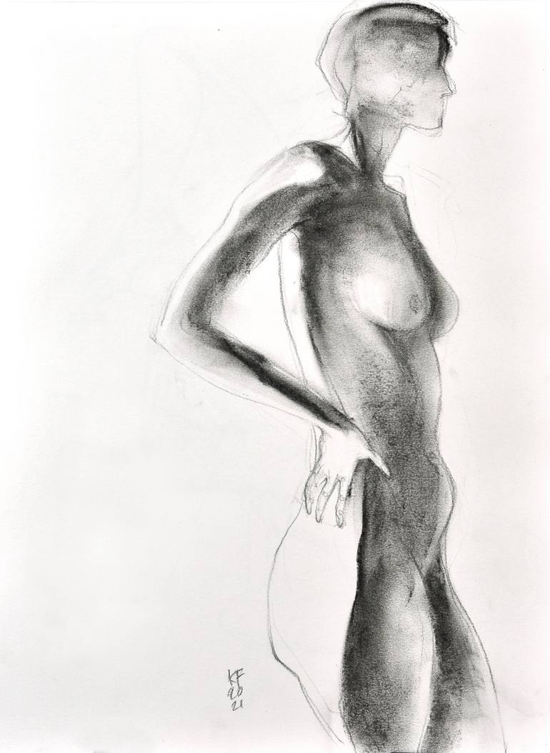 NUDE FEMALE 06 K.F.42X30 PENCIL DRAWING Drawing by Konstantin Fomin |  Saatchi Art