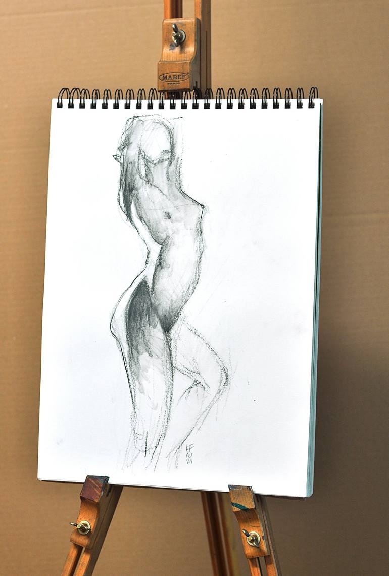 NUDE FEMALE 03 K.F.42X30 PENCIL DRAWING Drawing by Konstantin Fomin |  Saatchi Art