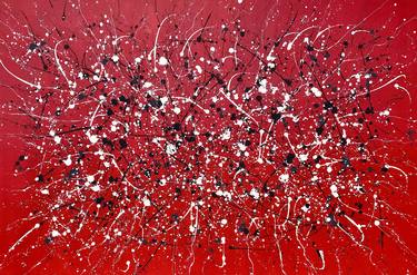 Red "Infinite Flightt" series, white, black large abstraction thumb