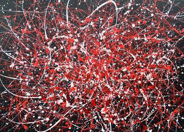 Red "Infinite Flightt" series, white, black large abstraction thumb