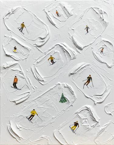 Series "Alpine Skiing, Snowboarding", winter mountains white 3D thumb