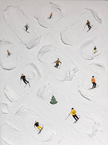 Series "Alpine Skiing, Snowboarding", winter mountains white 3D thumb