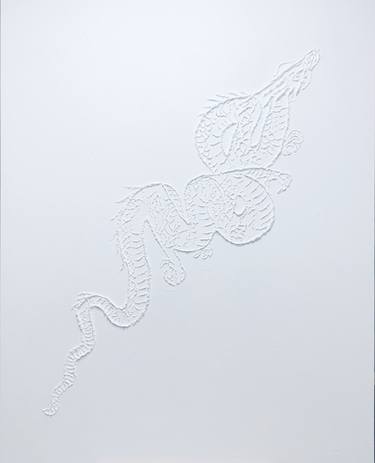 White dragon - 3D plaster wall objects relief thumb