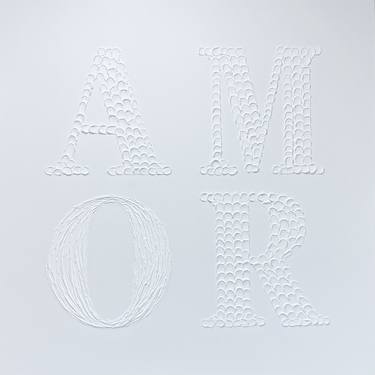 Amor white - Love, 3D plaster, Wall objects thumb