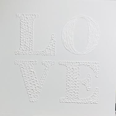 Love - white 3D wall sculpture, objects thumb