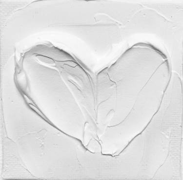 Heart - Love, Amour, Amore, 3D white textured minimalistic thumb