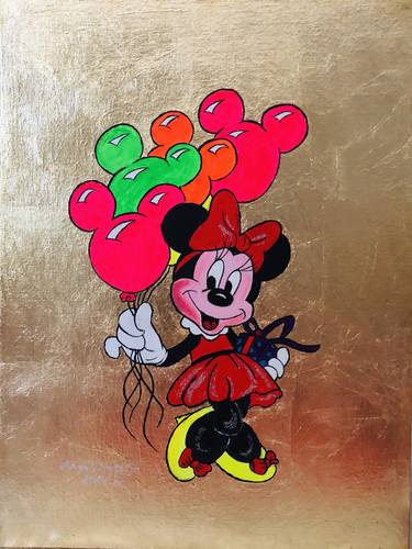 Minnie mouse with balloons and gift thumb