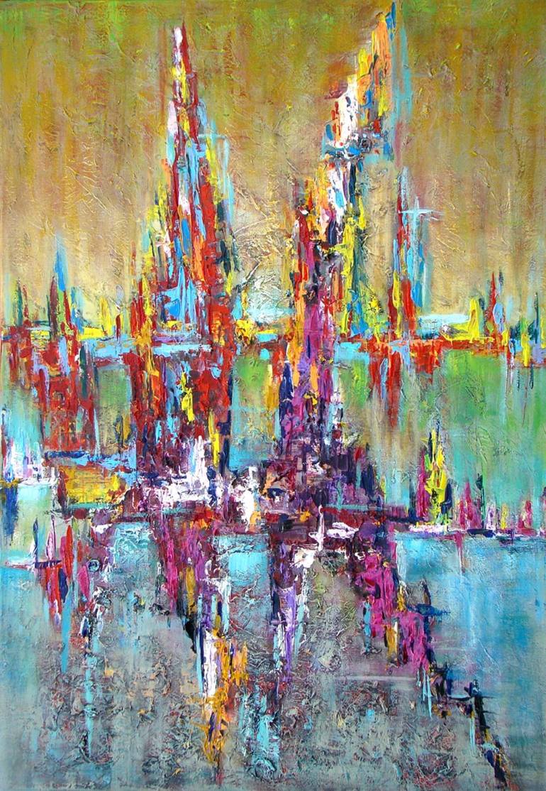 Lost city Painting by Vera Ivanaj | Saatchi Art