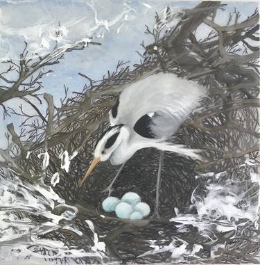 "Blue Heron Nesting #3" thumb
