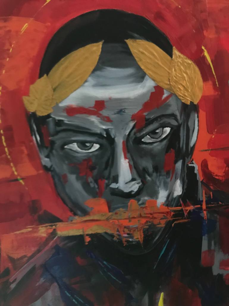 Original Expressionism Men Painting by Woodson Louis