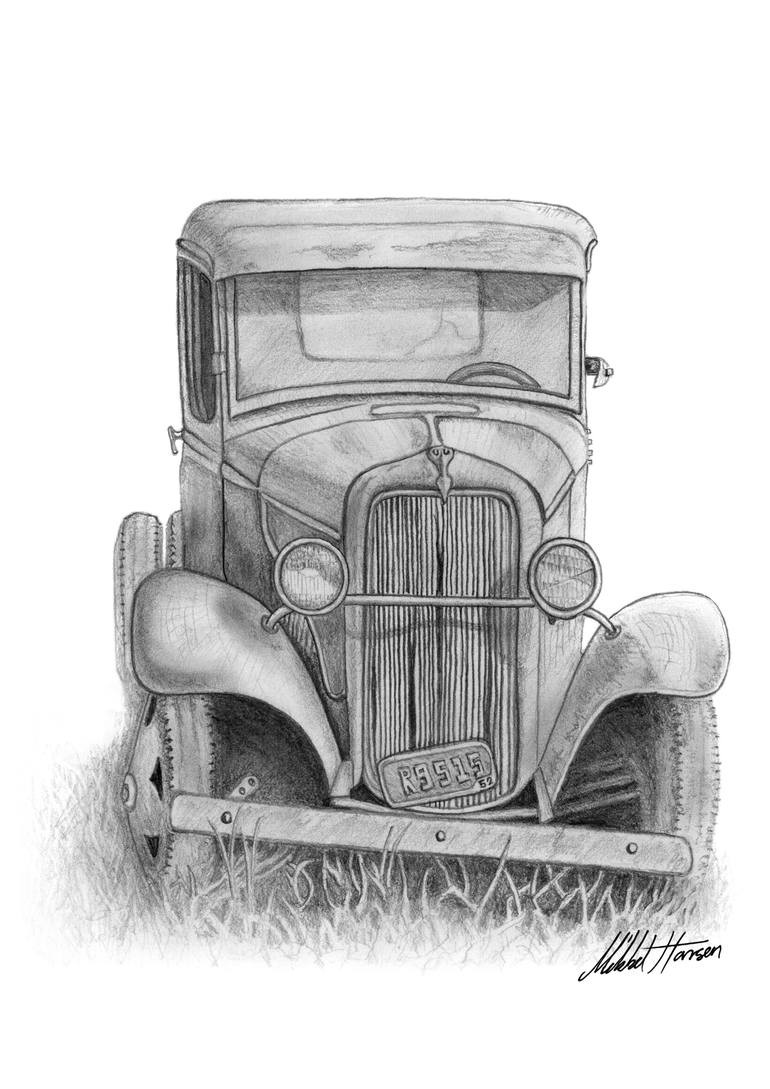 vintage car paintings