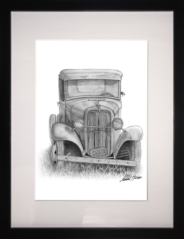 Original Figurative Car Drawing by Mikkel Hansen