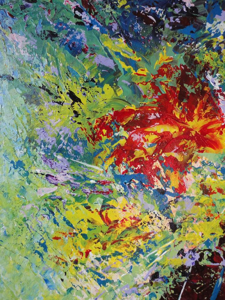 Original Abstract Floral Painting by Lucy Suarez