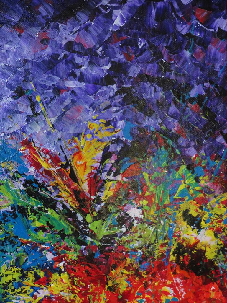 Original Abstract Floral Painting by Lucy Suarez